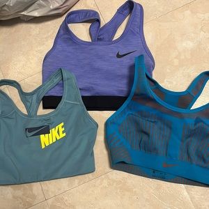 all size xs set of 3 nike sports bras